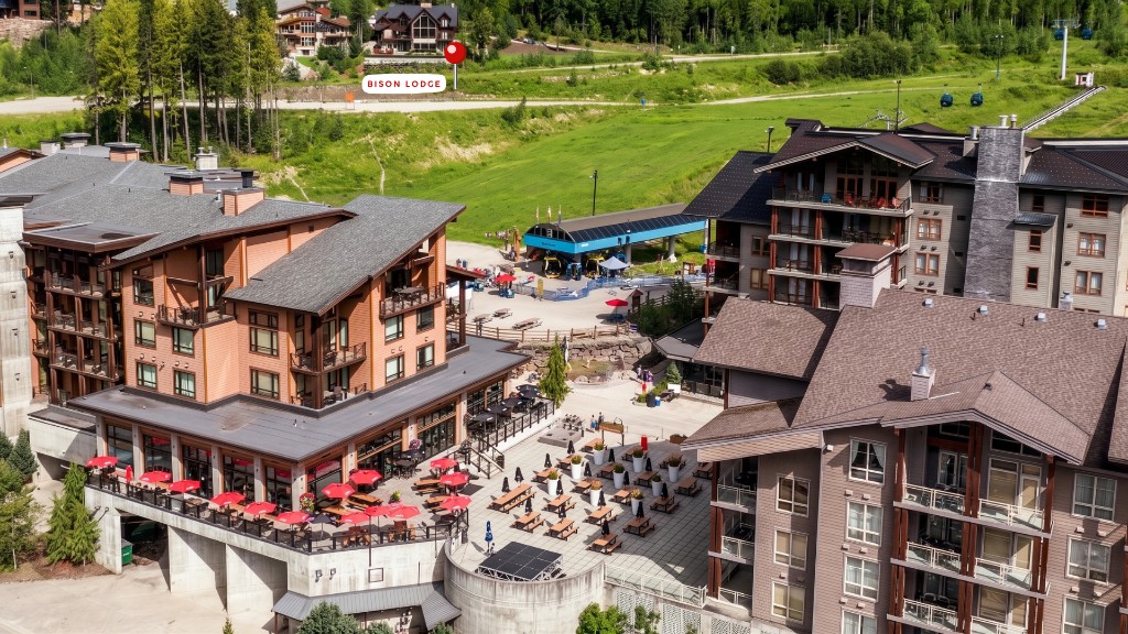 Bison Lodge lawn at Revelstoke Mountain Resort